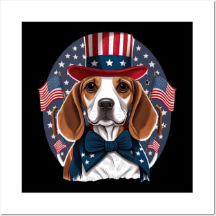 Beagle 4th of July Posters and Art